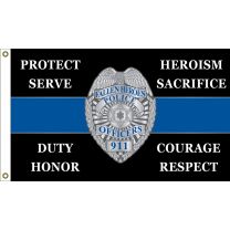 FLAG-POLICE,BLUE LINE BDG