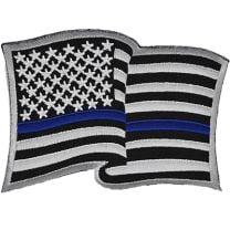 PATCH-POL,BLUE LINE,FLAG,Wavy