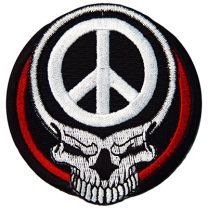 PATCH-SKULL PEACE SIGN