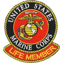 PATCH-USMC LOGO,LIFE MEMBER