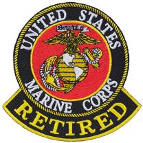 PATCH-USMC LOGO,RETIRED