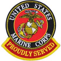PATCH-USMC LOGO.PROUDLY SERVED