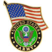 PIN-ARMY SYMBOL,W/USA FLAG