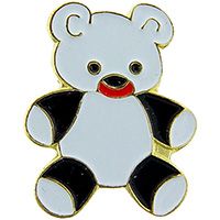 PIN-BEAR,TEDDY,WHT &