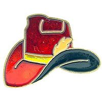 PIN-COWBOY,HAT,RED