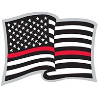 PIN-FIRE,RED LINE HONOR FLAG