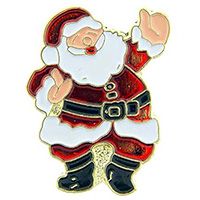 PIN-HOL,XMAS,SANTA W/HAND