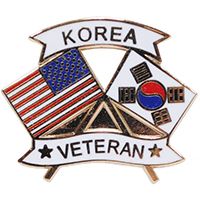PIN-KOREA,VETERAN W/FLAGS