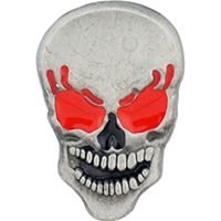 PIN-SKULL,RED EYES