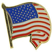 PIN-USA FLAG,WAVY/CURLED