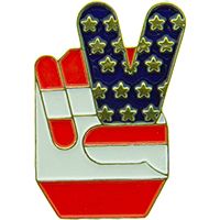 PIN-USA,PEACE SIGN HAND
