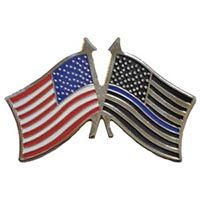 PIN-USA/BLUE LINE Flag