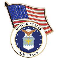 PIN-USAF EMBLEM/USA FLAG