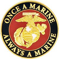PIN-USMC LOGO,Once A Marine