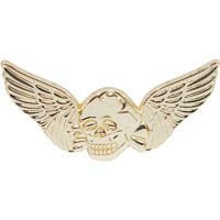 WING-DEATH,SKULL,STND,GLD